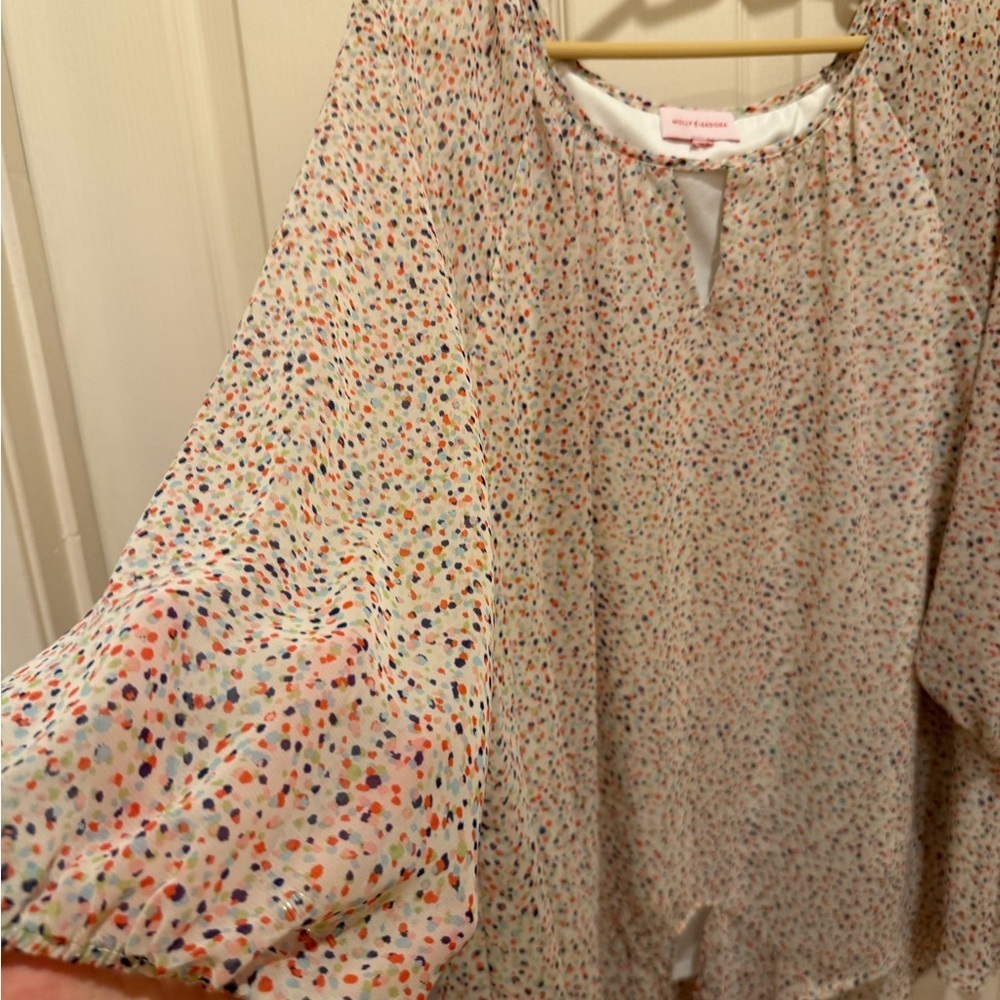 Molly & Isadora Brand Women's colorful Top, Sheer, Size 2XL - Picture 3 of 10
